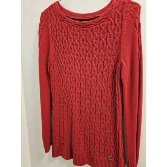 Nautica Red Womens Cable Knit Pullover Sweater- Size Small- No flaws. No defects - Picture 8 of 12